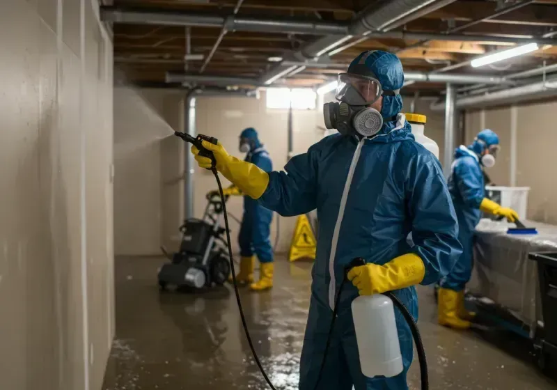 Basement Sanitization and Antimicrobial Treatment process in Ecorse, MI