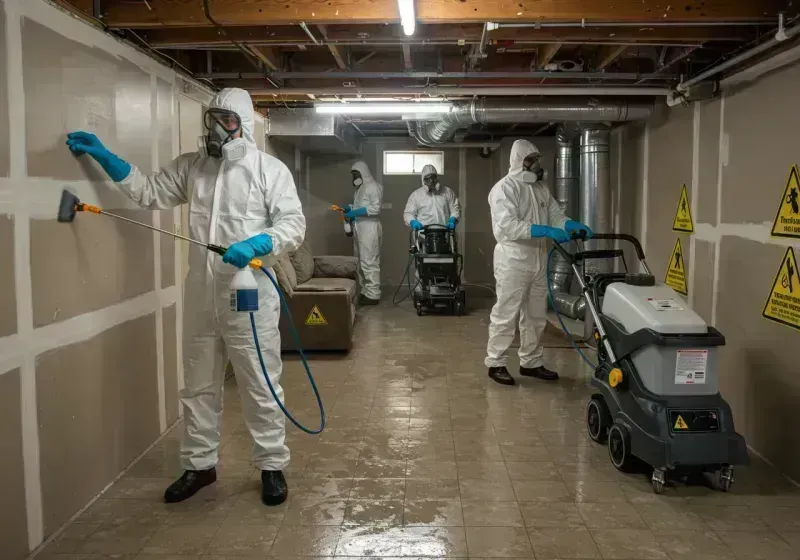 Basement Moisture Removal and Structural Drying process in Ecorse, MI